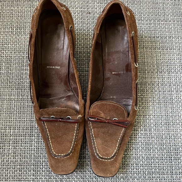 PRADA suede loafer kitten heels - Picture 1 of 4